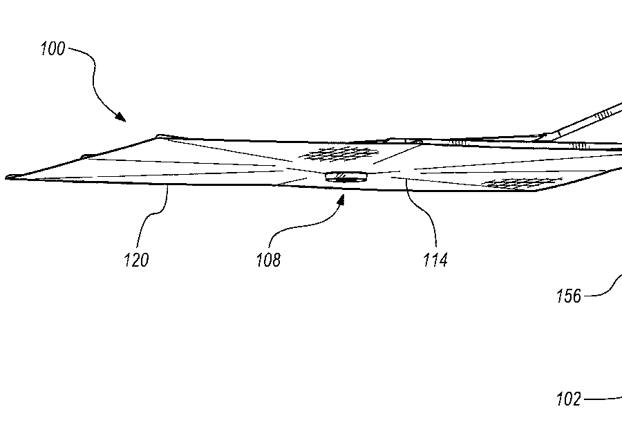 A patent drawing with numbered callouts pointing at its parts.