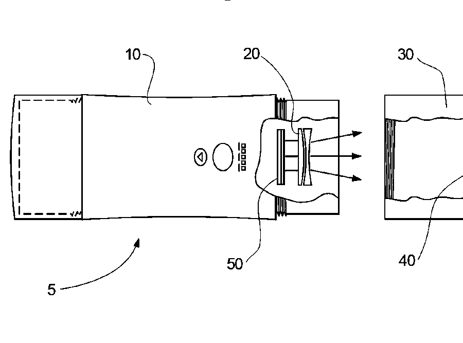 A patent drawing with numbered callouts pointing at its parts.