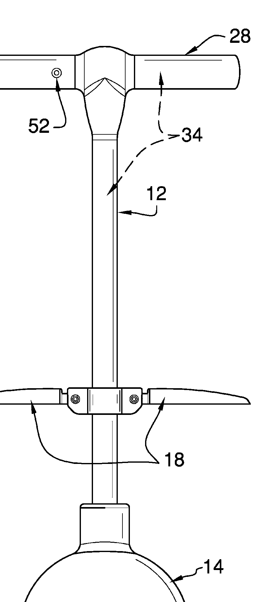 A patent drawing with numbered callouts pointing at its parts.