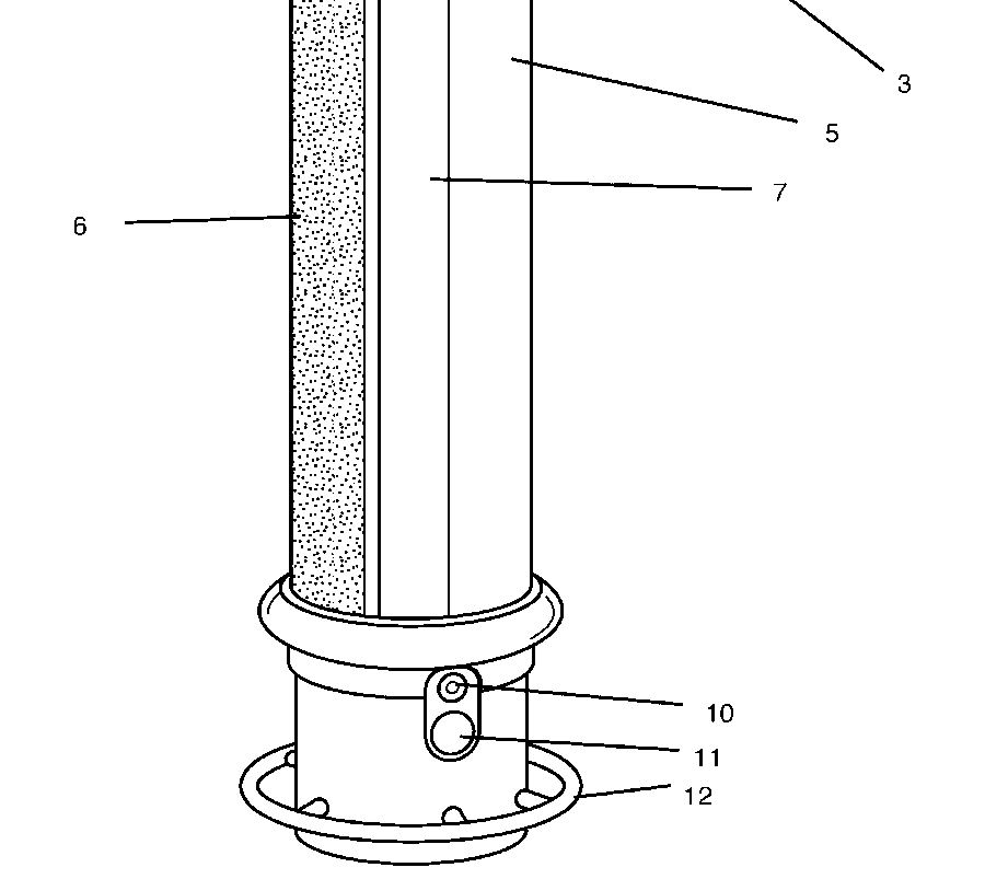 A patent drawing with numbered callouts pointing at its parts.