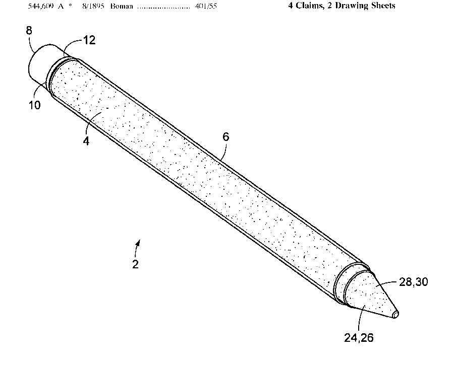 A patent drawing with numbered callouts pointing at its parts.