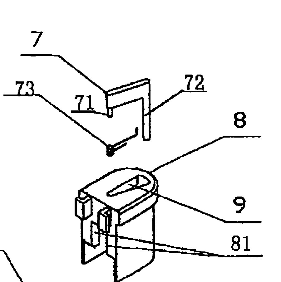 A patent drawing with numbered callouts pointing at its parts.