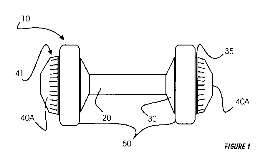 A patent drawing with numbered callouts pointing at its parts.