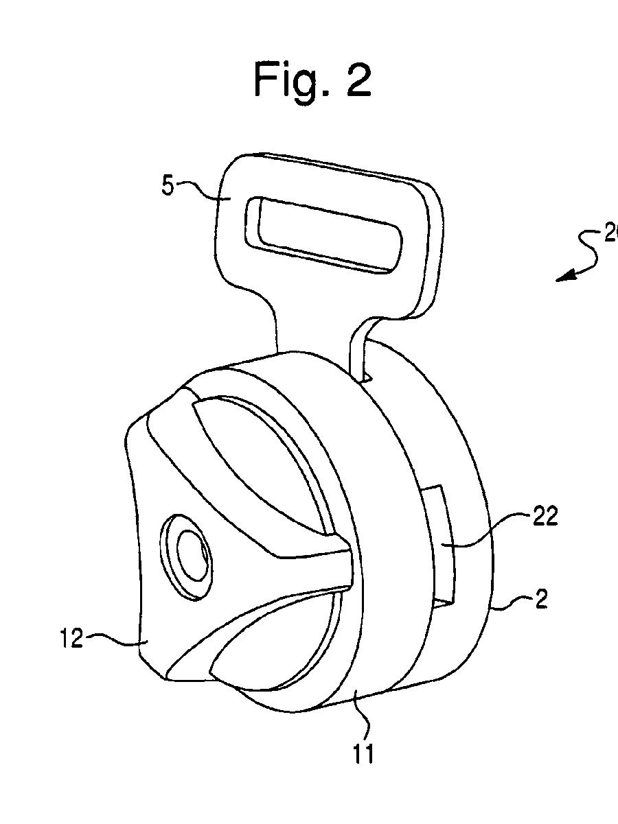 A patent drawing with numbered callouts pointing at its parts.