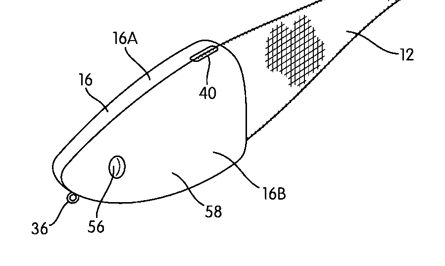 A patent drawing with numbered callouts pointing at its parts.
