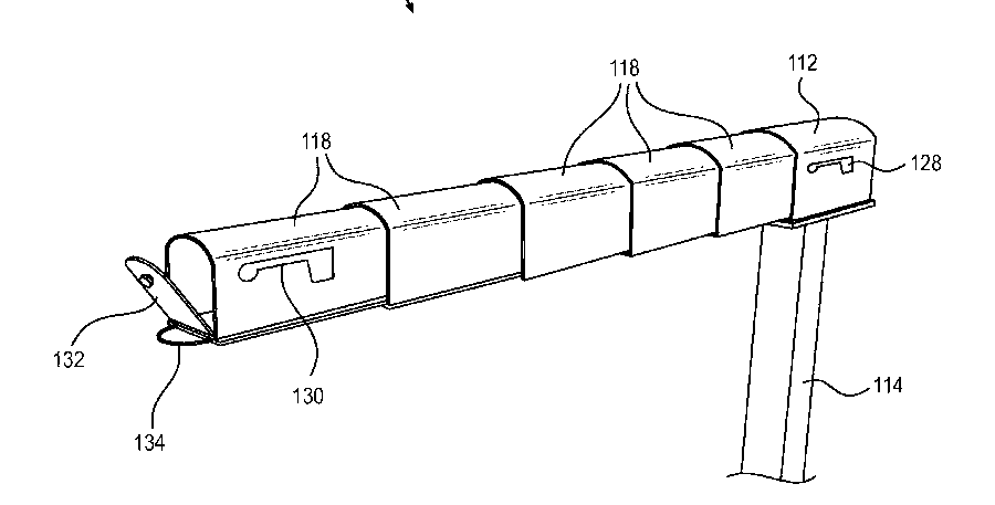 A patent drawing with numbered callouts pointing at its parts.